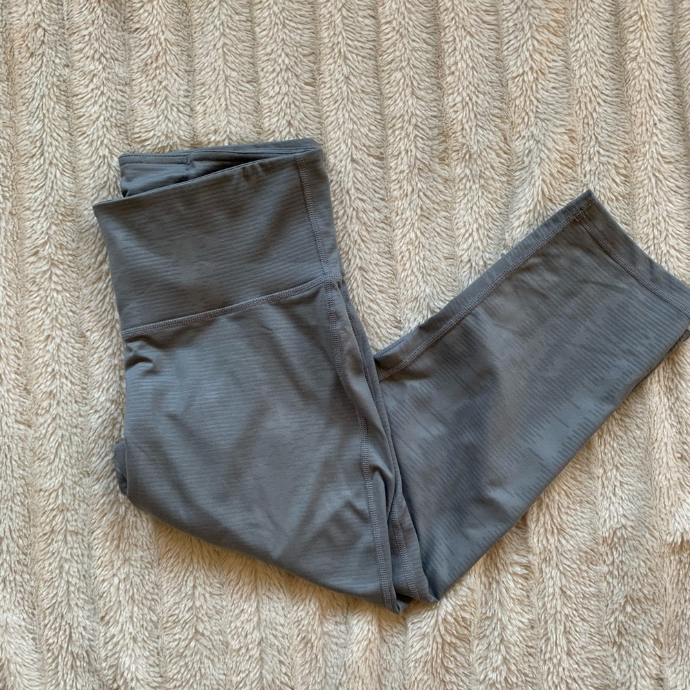 Adidas Gray Climalite Mid-Rise Crop Leggings